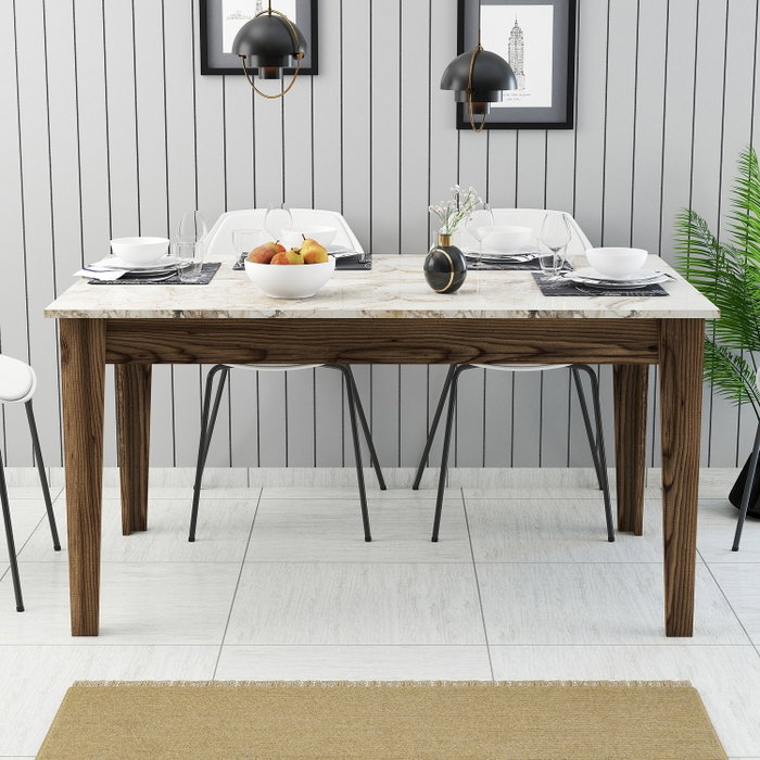 Hanah Home Milan 515 Mesa de Comedor Nogal y Blanco Hanah Home Milan 515 Mesa de Comedor Nogal y Blanco